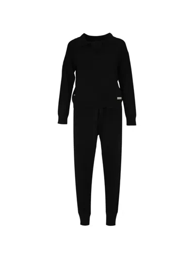 Izaak Azanei Collared Knitted Tracksuit In Multi