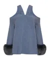 Izaak Azanei Cross Sweater In Blue