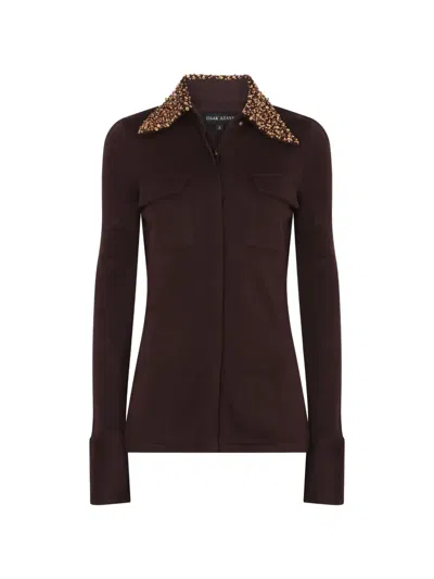 Izaak Azanei Embellished Collar Pocket Shirt In Multi