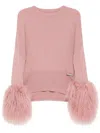 Izaak Azanei Feather Detailing Sweater In Pink