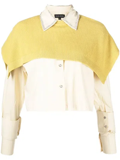 Izaak Azanei Knit Cape Shirt In Gelb
