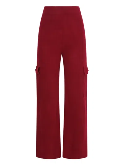 Izaak Azanei Knitted Cargo Trousers In Red