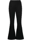 Izaak Azanei Knitted Embellished Flared Trousers In Schwarz