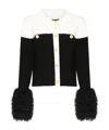 Izaak Azanei Long-sleeved Wool Cardigan In Black