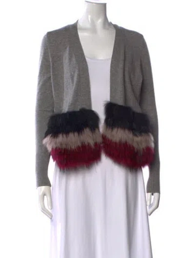 Pre-owned Izaak Azanei Open Front Sweater In Multi