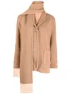 Izaak Azanei Pearl-fringe Single-breasted Jacket In Braun
