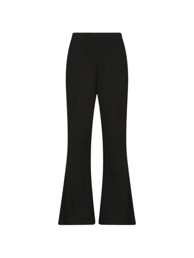 Izaak Azanei Ribbed-knit Flared Trousers In Black