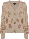 Izaak Azanei Sequin-embellished Cotton Cardigan In Pink
