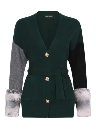 Izaak Azanei Tie-fastening Cardigan In Green