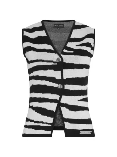 Izaak Azanei Zebra-print Knitted Gilet In Multi
