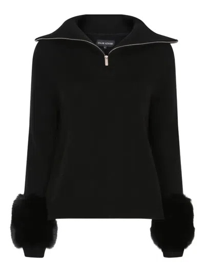 Izaak Azanei Zip-up Sweater In Black