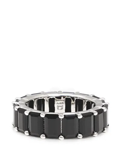 Izabel Display Chunky Crystal-embellished Rings In 银色