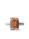 Izabel Display Pavé-ring Mit Smaragdschliff In Brown