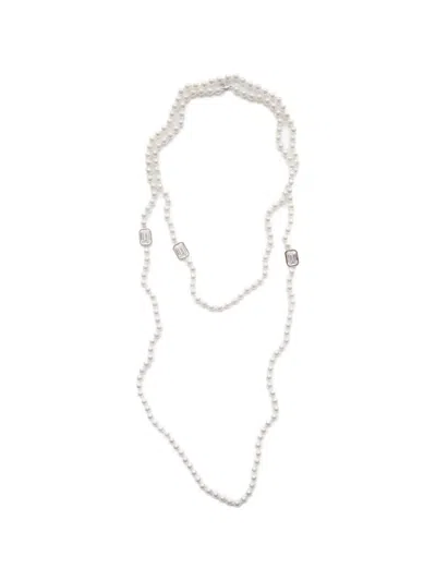 Izabel Display Mega Pearl Cubic-zirconia Necklace In White