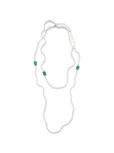 Izabel Display Mega Pearl Cubic-zirconia Necklace In White