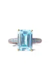 Izabel Display Mega Rectangle Ring In Blue