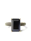 Izabel Display Mega Rectangle-stone Ring In Black