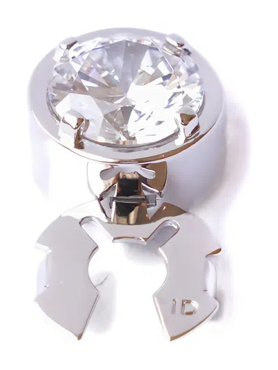 Izabel Display Mega Round-stone Button Cover In Silver