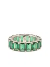 Izabel Display Rectangle-crystals Ring In Green