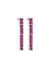 Izabel Display Square-stone Earrings In Silver