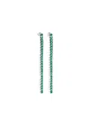 Izabel Display Tennis Square Emerald Earrings In Silver