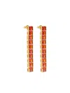 Izabel Display Tennis Square-stone Earrings In Gold