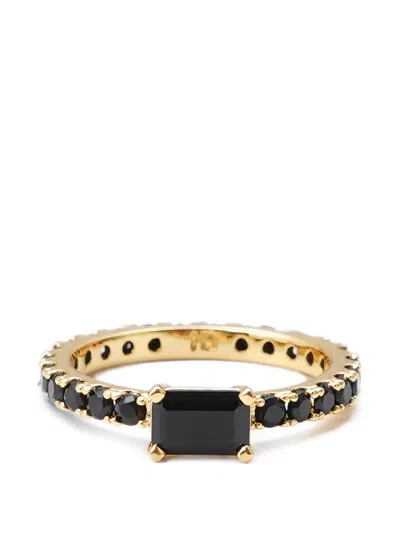Izabel Display Ultra Slim Ring Emerald-cut Crystal Rings In Gold