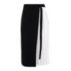 Izabela Mandoiu Women's Black Wraped Jersey Skirt With Pleated White Panel In Black