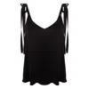 Izabela Mandoiu Women's Black Silk Top With Adjustable Straps In Black