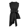 Izabela Mandoiu Women's Black Vest With Asymmetrical Lines And With Belt In Black