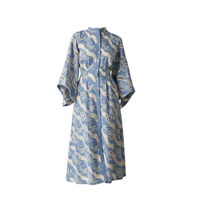 Izabela Mandoiu Women's Blue Embroidered Denim Tunic Dress