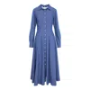 Izabela Mandoiu Women's Blue Midi Dress With Denim Panels In Blue