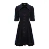Izabela Mandoiu Women's Blue Short Linen Dress In Deep Navy