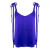 Izabela Mandoiu Women's Blue Silk Top With Adjustable Straps In Blue