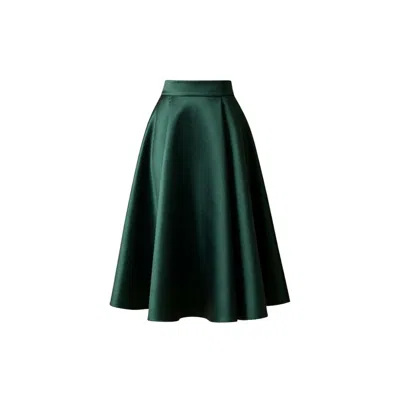 Izabela Mandoiu Women's Green Taffeta Midi Skirt