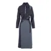 Izabela Mandoiu Women's Grey / Blue Midi Plaid Jacket Dress In Grey Color In Grey/blue