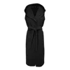 Izabela Mandoiu Women's Hooded Black Vest With Belt And Side Pockets In Black