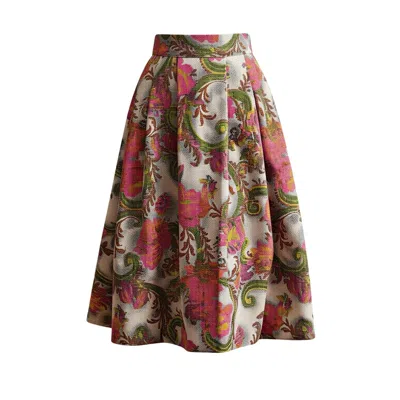 Izabela Mandoiu Women's Jacquard Floral Midi Skirt