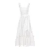 Izabela Mandoiu Women's Midi Dress In White Cotton And White Foral Macrame