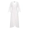 Izabela Mandoiu Women's Midi Dress In White Embroidered Cotton In White
