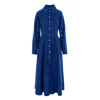 Izabela Mandoiu Women's Midi Plaid Shirt Dress In Blue Color In Blue
