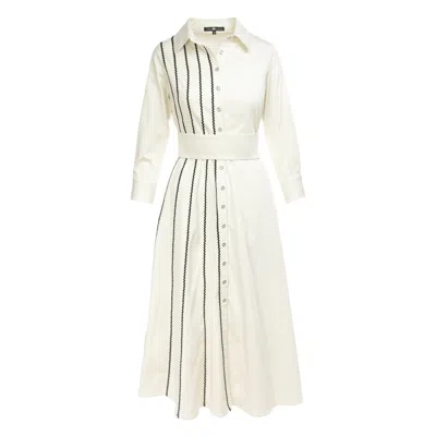Izabela Mandoiu Women's Midi Shirtdress In White Cotton With Belt