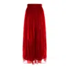 Izabela Mandoiu Women's Midi Skirt In Red Silk Chiffon With Metallic Foil In Red