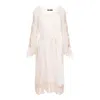Izabela Mandoiu Women's Neutrals Beige Merino Wool Dress With Floral Embroidery In Beige