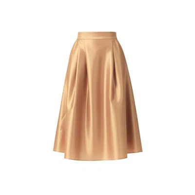Izabela Mandoiu Women's Neutrals Caramel Taffeta Midi Skirt In Brown