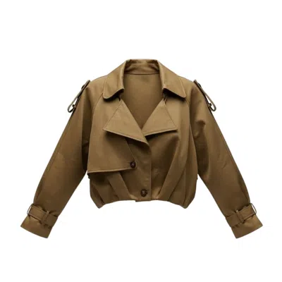 Izabela Mandoiu Women's Neutrals Cropped Trench Jacket In Sand