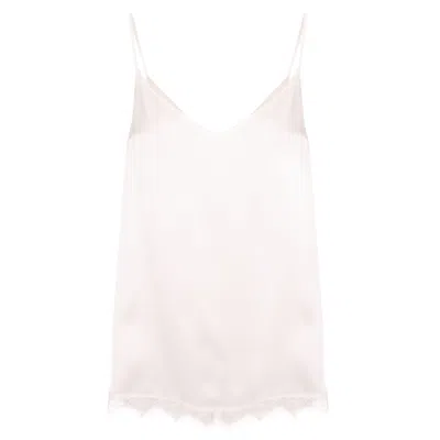 Izabela Mandoiu Women's Neutrals Ivory Silk Top With Adjustable Straps In White
