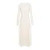Izabela Mandoiu Women's Neutrals / White Midi Embroidered Tulle Dress In Ivory