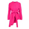 Izabela Mandoiu Women's Pink / Purple Fuchsia Jacket With Asymmetrical Lines And With Belt In Pink/purple