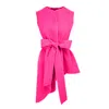 Izabela Mandoiu Women's Pink / Purple Fuchsia Vest With Asymmetrical Lines And With Belt In Pink/purple